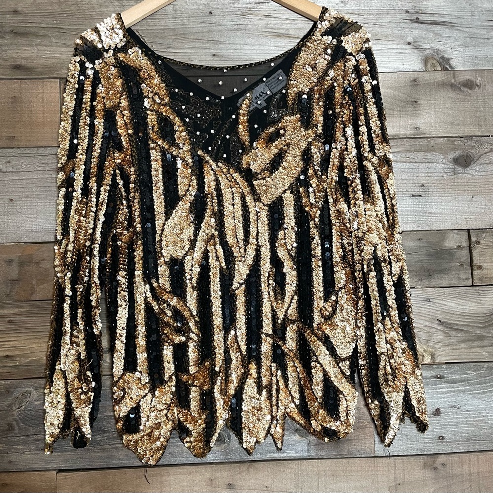 Vintage Shomax sequin silk top